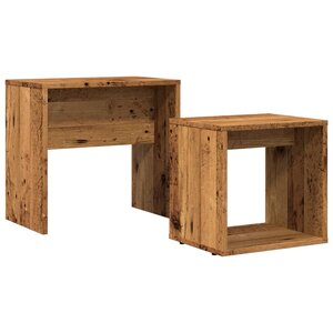 vidaXL Tables basses gigognes 2 Pièces vieux bois bois d'ingénierie