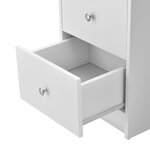 Bureau table poste de travail informatique avec 3 tiroirs 120 cm blanc et bois 03_0004709