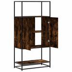 vidaXL Buffet haut chêne fumé 68x35x139 cm bois d'ingénierie métal
