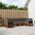 vidaXL Ensemble de canapés d'extérieur 7 pc Naturel et Anthracite