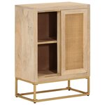 vidaXL Buffet noir 55x30x76 cm bois massif de manguier et fer