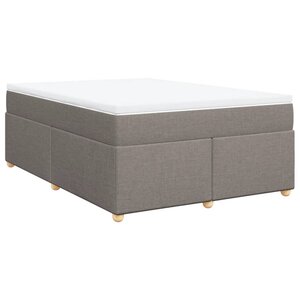vidaXL Sommier à lattes de lit avec matelas Taupe 160x200 cm Tissu