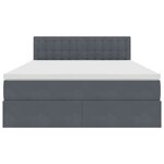 vidaXL Lit de Rangement avec matelas Gris foncé 140 x 190 cm Velours
