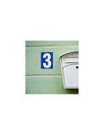 THIRARD - Plaque de signalisation 3  marquage blanc sur fond bleu  panneau PVC adhésif  65x90mm - THIRARD