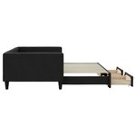 vidaXL Lit de jour avec gigogne et tiroirs sans matelas noir 100x200cm