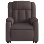 vidaXL Fauteuil inclinable de massage Marron foncé Tissu