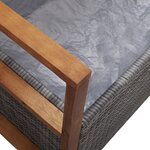 vidaXL Banc de rangement 115 cm Résine tressée et bois d'acacia Gris