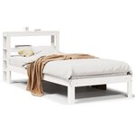 vidaXL Cadre de lit avec tête de lit sans matelas blanc 90x190 cm