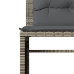 vidaXL Salon de jardin 4 Pièces avec coussins gris résine tressée