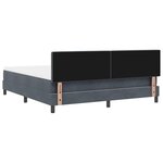 vidaXL Lit à ressorts avec matelas Gris foncé 180 x 200 cm Velours