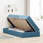 vidaXL Lit avec rangement et matelas Bleu foncé 90 x 200 cm Velours