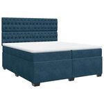 vidaXL Sommier à lattes de lit et matelas Bleu 200x200 cm velours