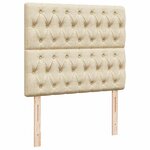 vidaXL Cadre de lit ottoman avec matelas crème 120x190 cm tissu