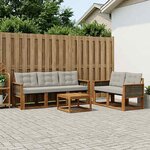 vidaXL Ensemble de canapés d'extérieur 6 Pièces Naturel et gris clair