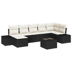vidaXL Ensemble de canapés de jardin 7 pièces avec coussins en poly rattan brun