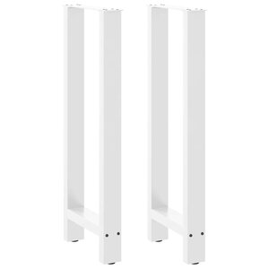 vidaXL Pieds de table de bar Blanc 2 pièces 40 x (100-101) cm Acier