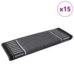 vidaXL Tapis d'escalier auto-adhésifs 15 Pièces Anthracite 65 x 21 x 4 cm