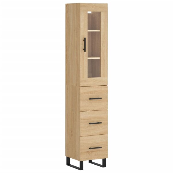 vidaXL Buffet haut Chêne sonoma 34 5x34x180 cm Bois d'ingénierie