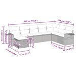 vidaXL Salon de jardin avec coussins 8 Pièces beige résine tressée