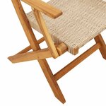 vidaXL Chaises de jardin pliantes lot de 6 beige rotin et bois massif