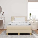 vidaXL Lit boxspring avec matelas Crème 120 x 190 cm tissu