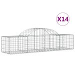 vidaXL Paniers à gabions arqués 14 Pièces 200x50x40/60 cm fer galvanisé