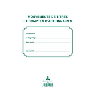Registre Des Mouvements De Titre Liste Des Actionnaires 58 Feuillets - Noir - Exacompta