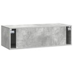 vidaXL Meuble TV mural Gris béton 98 x 41 x 30 cm Bois d'ingénierie