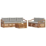 vidaXL Ensemble de canapés d'extérieur 6 pc Gris Naturel et Clair