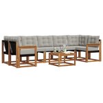 vidaXL Ensemble de canapés d'extérieur 8 Pièces Gris Naturel et Clair