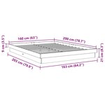 vidaXL Cadre de lit sans matelas 160x200 cm bois massif de chêne