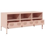 vidaXL Meuble TV rose 101 5x39x43 5 cm acier laminé à froid