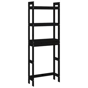 vidaXL Étagère de toilette Noir 63x26x171 cm Bois de pin massif