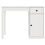vidaXL Bureau Blanc 100x50x75 cm Bois massif de pin
