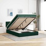 vidaXL Cadre de lit ottoman avec matelas vert foncé 140x190 cm velours