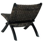vidaXL Chaise de relaxation rotin kubu naturel et bois d'acajou massif