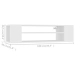 vidaXL Meuble TV suspendu Blanc 100x30x26 5 cm Bois d’ingénierie