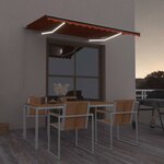 vidaXL Auvent manuel rétractable avec LED 350x250 cm Orange et marron