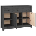 vidaXL Buffet Gris 100x35x74 cm Bois massif de pin