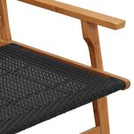 vidaXL Mobilier de jardin Noir 122 x 78 x 73 cm Bois d'Acacia Massif