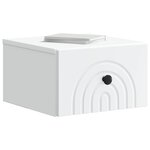 vidaXL Cabinet de chevet mural avec tiroir Blanc 33 x 34 5 x 20 cm