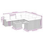 vidaXL Salon de jardin avec coussins 9 Pièces beige résine tressée