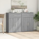 vidaXL Buffets 2 Pièces sonoma gris 60x30x84 cm bois d'ingénierie