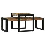vidaXL Table basse 2 Pièces Multicolore Bois Recyclé Solide
