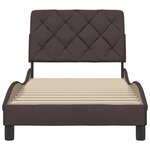 vidaXL Cadre de lit sans matelas marron foncé 90x200 cm tissu