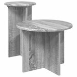 vidaXL Ensemble de tables d'appoint 2 pièces Sonoma gris Ø 45 x 35 cm