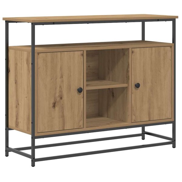 vidaXL Buffet Artisan Chêne 100x35x80 cm Bois composite et Acier
