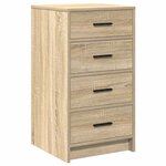 vidaXL Table de Toilette avec tiroir 3 Pièces Marron Bois d'ingénierie