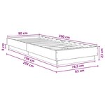 vidaXL Cadre de lit avec LED Sonoma gris 80 x 200 cm Bois d'ingénierie
