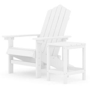 vidaXL Chaise de jardin Adirondack avec table PEHD Blanc